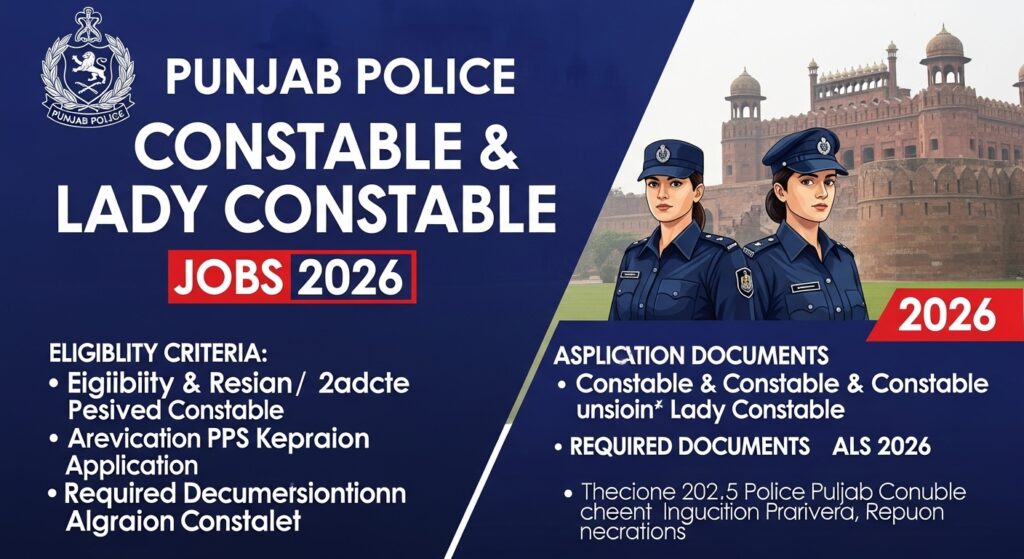 Punjab Police Constable & Lady Constable Job
